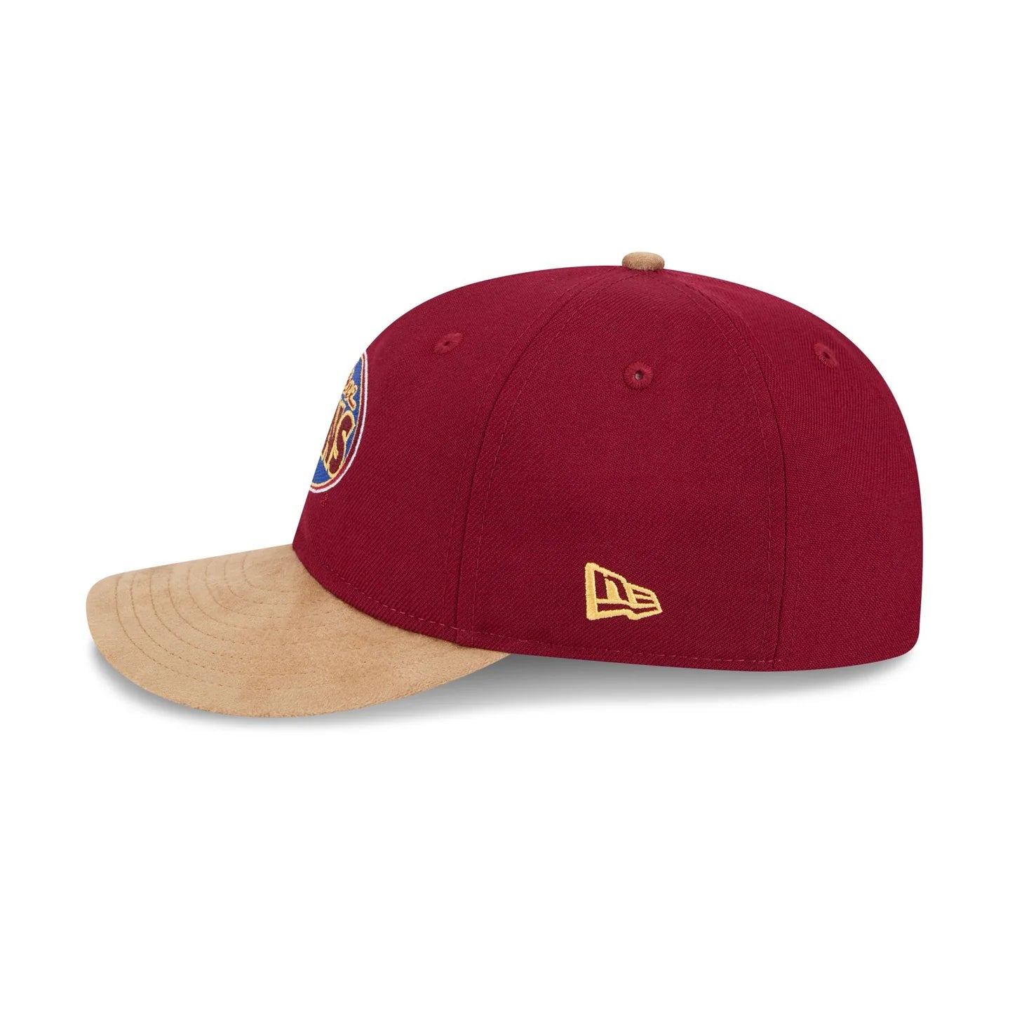 Brisbane Lions Hat - AFL 2025 Retro Contrast Suede 9Fifity Strapback Cap - New Era